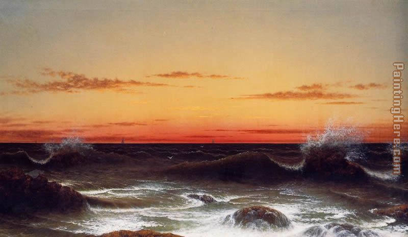 Martin Johnson Heade Seascape, Sunset